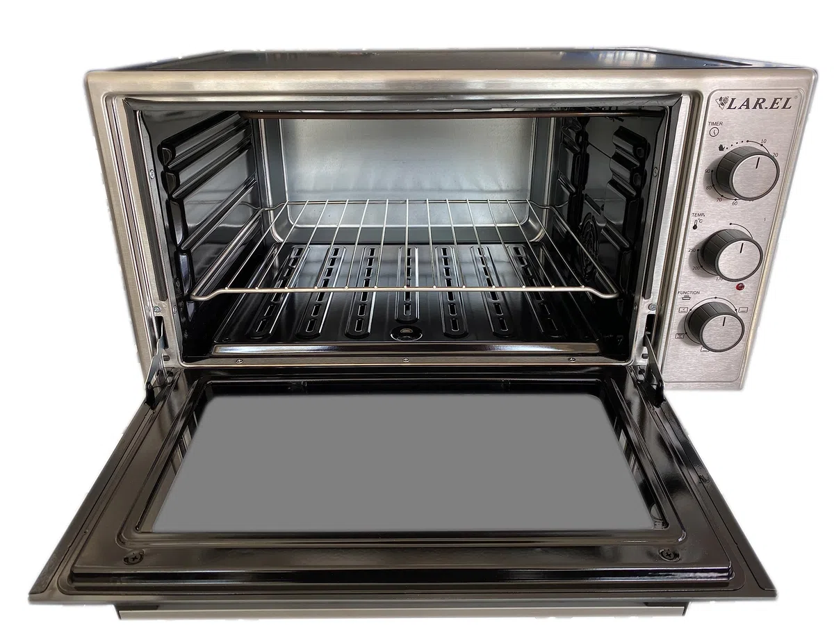 Forno Elettrico 45 Lt LAREL 1600 Watt Ventilato Grill Luce Timer In Dotazione 2 Teglie + 1 Griglia