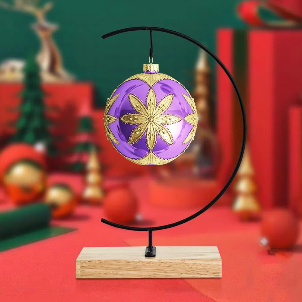 Espositore per Ornamenti -Piazza Supporto in Legno per Appendere Il Vetro per Appendere Il Globo terrestre, Palla, Ornamento Natalizio e Decorazioni per la casa
