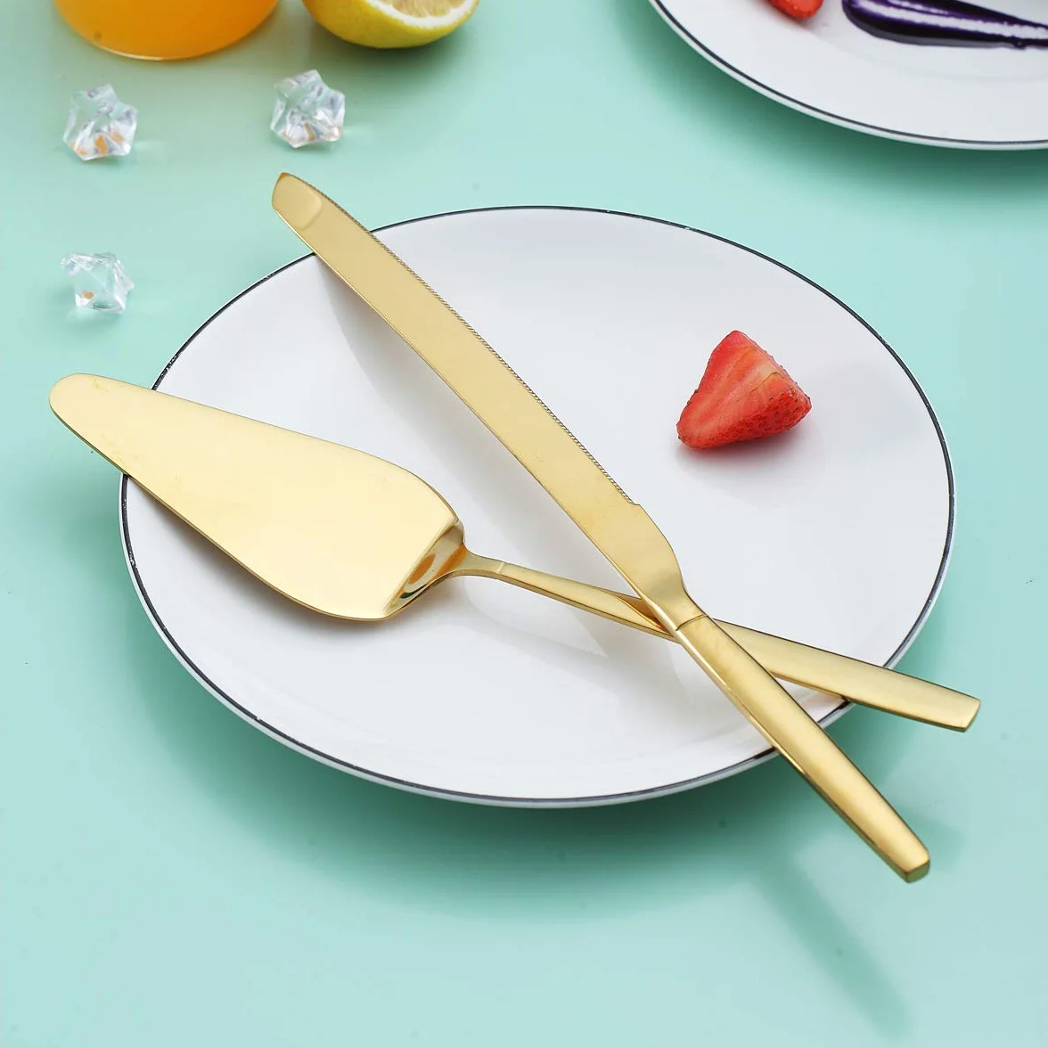 Berglander oro torta torta pasticceria server set coltello e server torta perfetto per matrimoni, compleanni, feste ed eventi