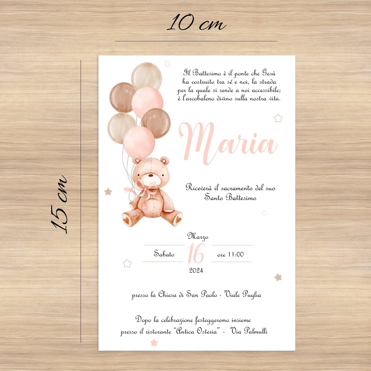 Cormar INVITO BATTESIMO PRIMO COMPLEANNO BIMBA PERSONALIZZATO 30 PEZZI