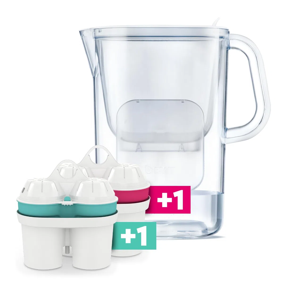 BWT AQUAlizer caraffa filtrante con 1 filtro al magnesio e 1 filtro allo zinco inclusi