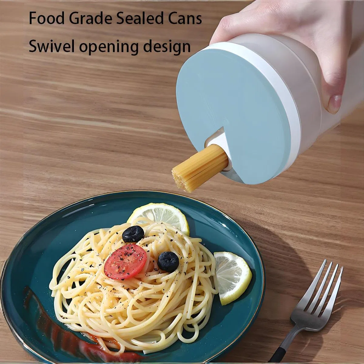 Contenitori per pasta in plastica, 2,5 L, 2 PCS, Contenitore per pasta alto e trasparente con coperchio. Adatto per spezie, zucchero, caramelle, tè e caffè in grani.-002