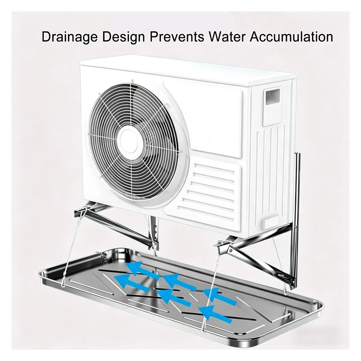 Piatto Condensa Split per Condizionatore Portatile, Piatto Raccogli Acqua Condensa in Acciaio Inox, Include Tubi Flessibili, Fascette e Cavi Metallici, per uso Interno ed Esterno(84x38x3cm)