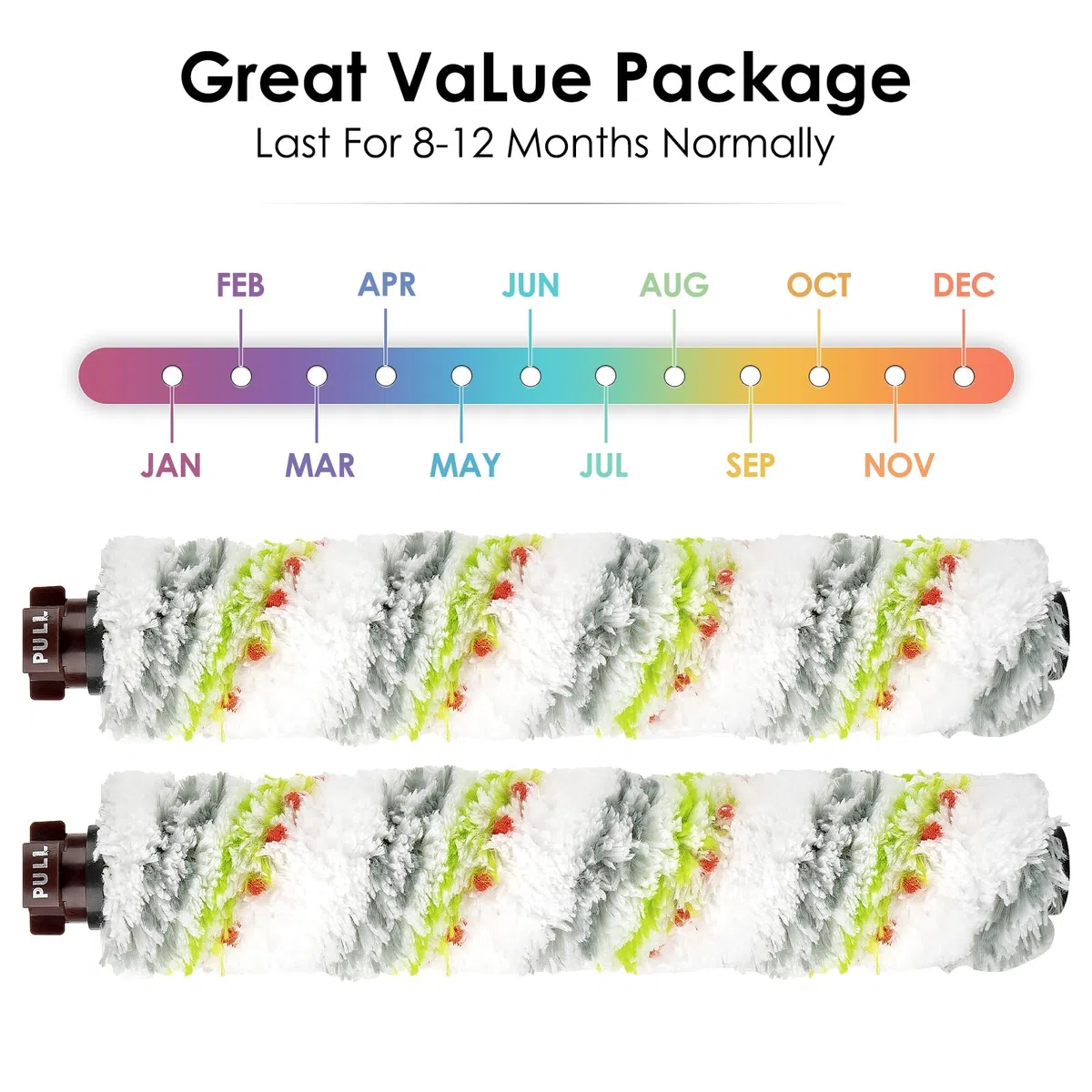 2 pezzi Rulli spazzola multi-superficie Pet Pro compatibili con l'aspirapolvere Bissell CrossWave serie 1785 e CrossWave Pet Pro 2306A, spazzola a rullo di ricambio, rispetto a 1613568
