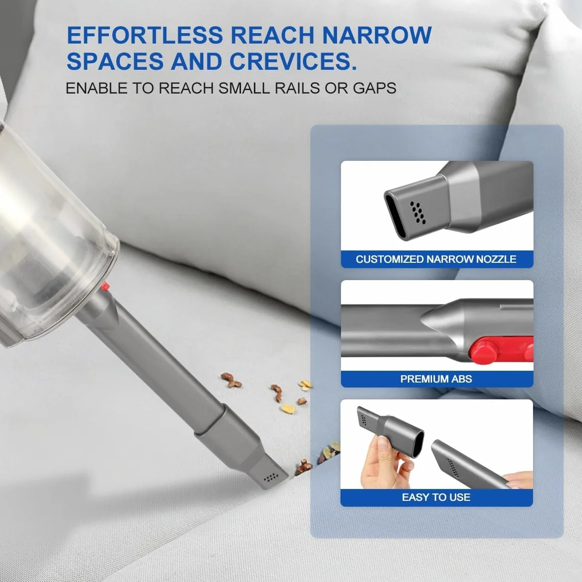 LANMU Bocchetta per aspirapolvere compatibile con aspirapolvere Dyson V15 V12 V11 V10 V8 V7 Gen5 G5 Outsize, con ugello più stretto per fessure difficili da pulire