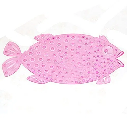 Pesce Bagno Tappetino Doccia con Sucker Antiscivolo Anti Skid di aspirazione per la casa sicura di Capretto del Bambino (Rosa)