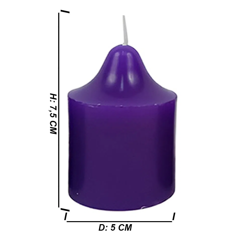 Set 4 Candele Avvento Cilindriche in Cera 3 Viola + 1 Rosa Candele Natalizie H 7.5 4 pezzi Colori Liturgici Tradizionali