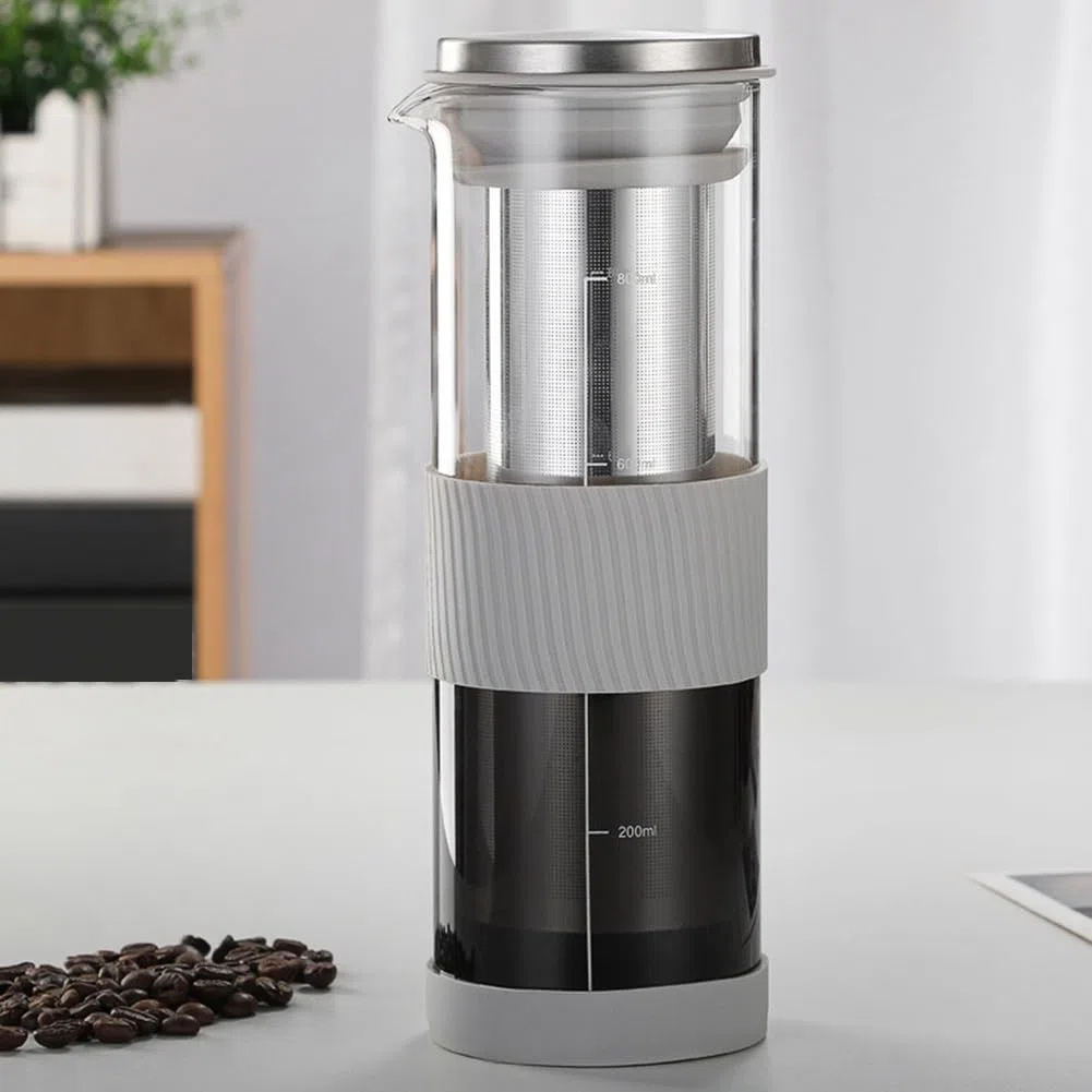 Infusore portatile ermetico per caffè e tè, 800 ml, caraffa in vetro