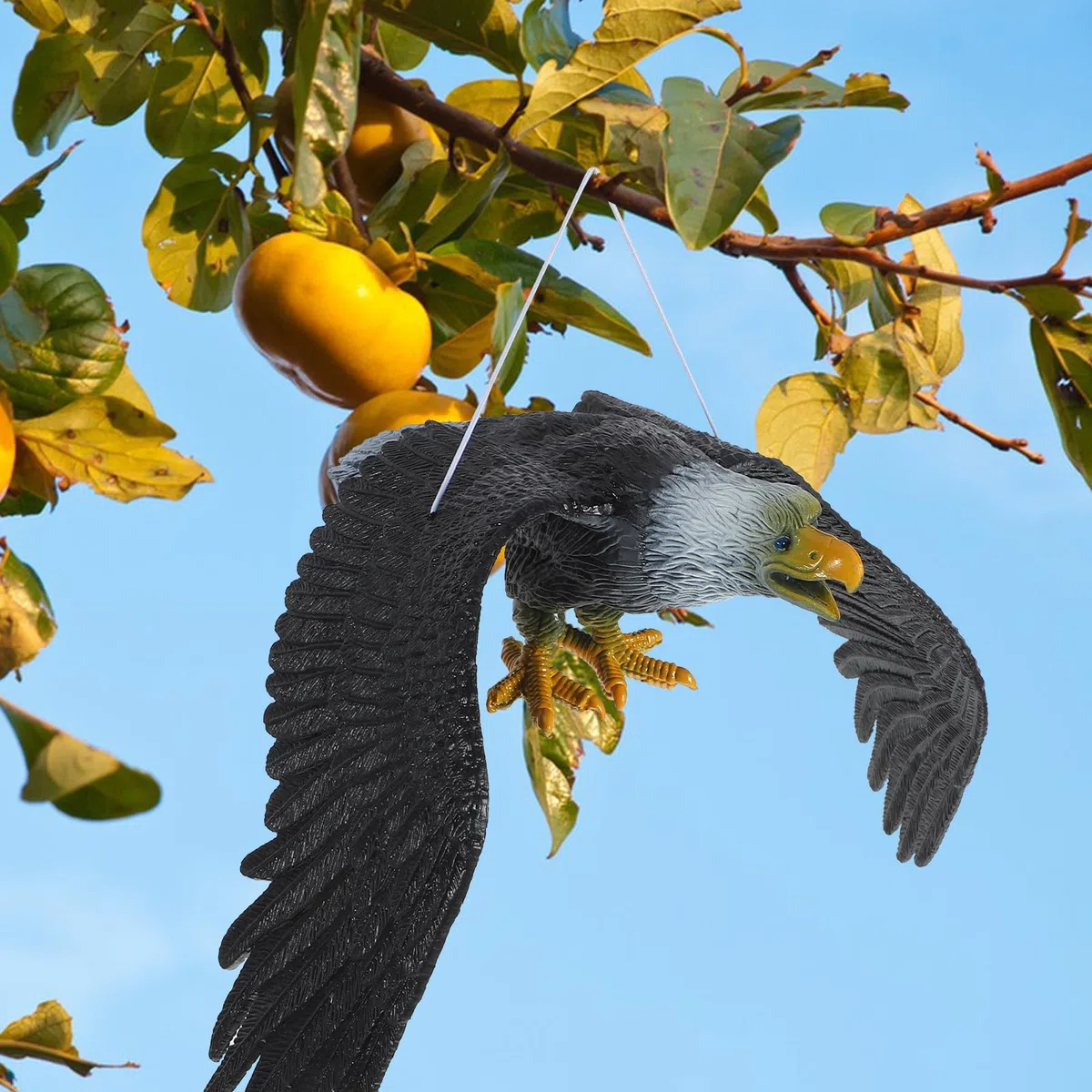 Aquila Finta Deterrente per Uccelli Scaccia Piccioni da Appendere in Giardino Set 2 Pezzi 12 Pollici Rotazione Adatta a Cortili e Prati