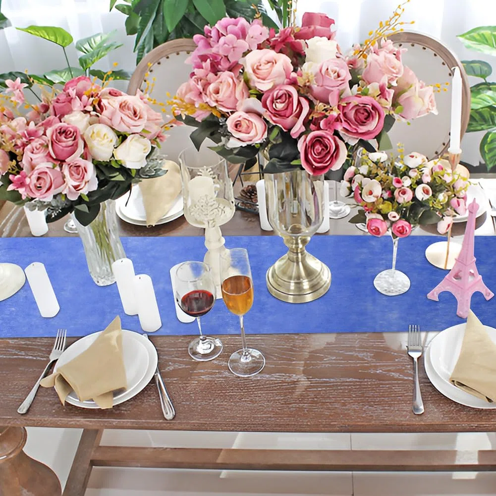 Gohytal Runner da Tavolo, in Blu Reale Runner da Tavolo in Tessuto Non Tessuto Runner Decorativo da Tavola per Compleanni Matrimoni Feste Comunione, 25m x 30cm