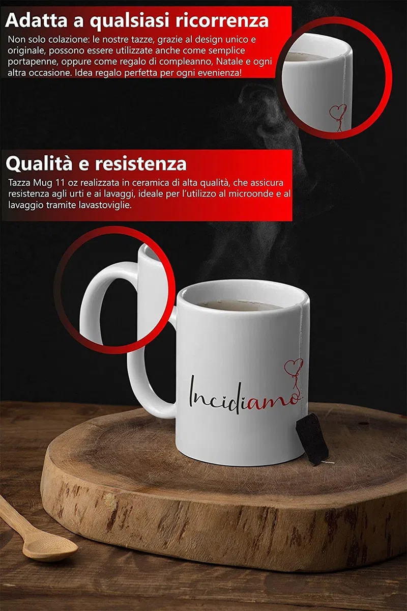 Tazza Mug Cugina - ti voglio bene tanto così - Idea Regalo Compleanno Natale Festa