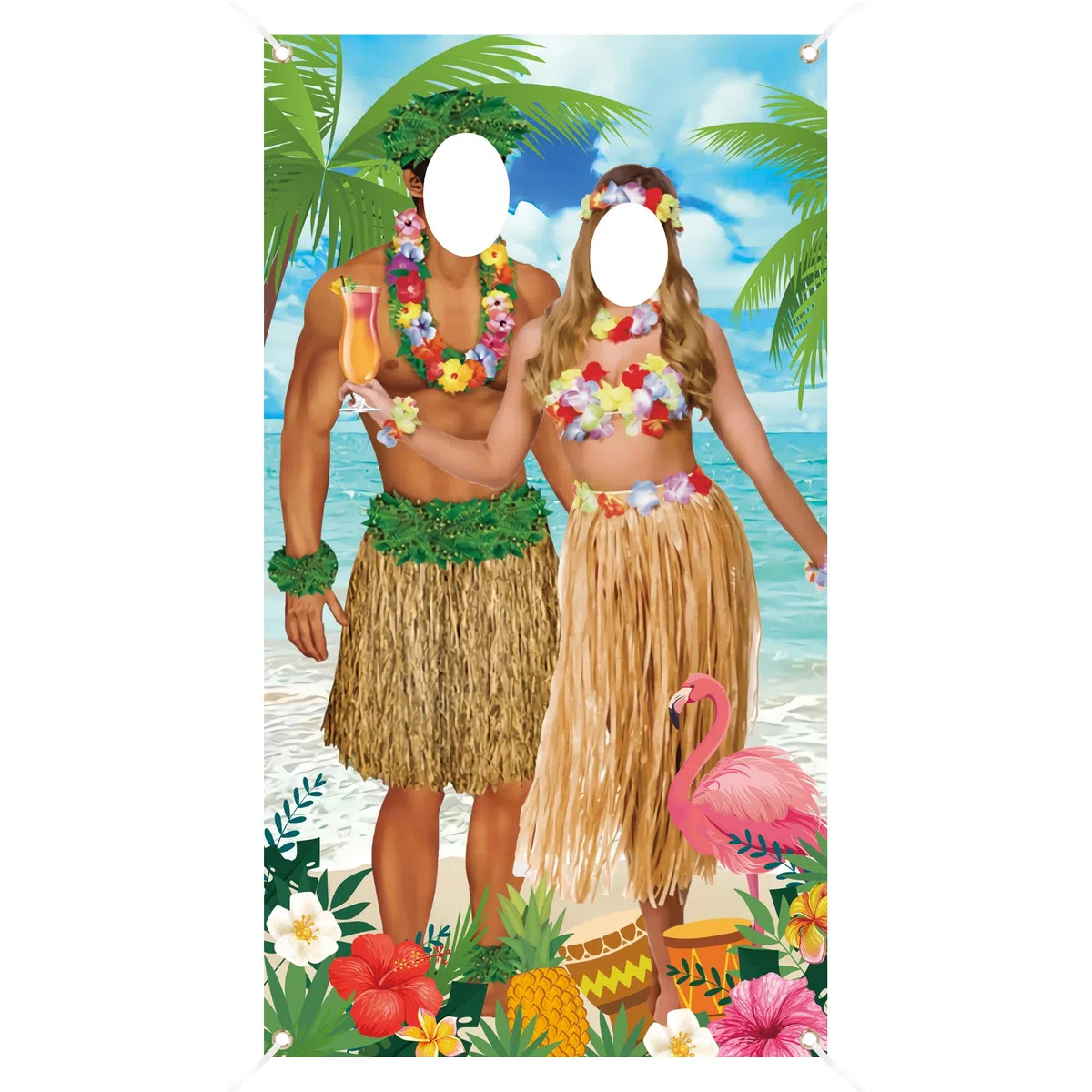 Sfondo per Foto Hawaiano, Hawaiano Festa Photo Booth Props, Coppia di Foto di Luau Prop Hawaiian Decorazioni per Feste, Luau Divertente Tropical Hawaiane Spiaggia Decorazione