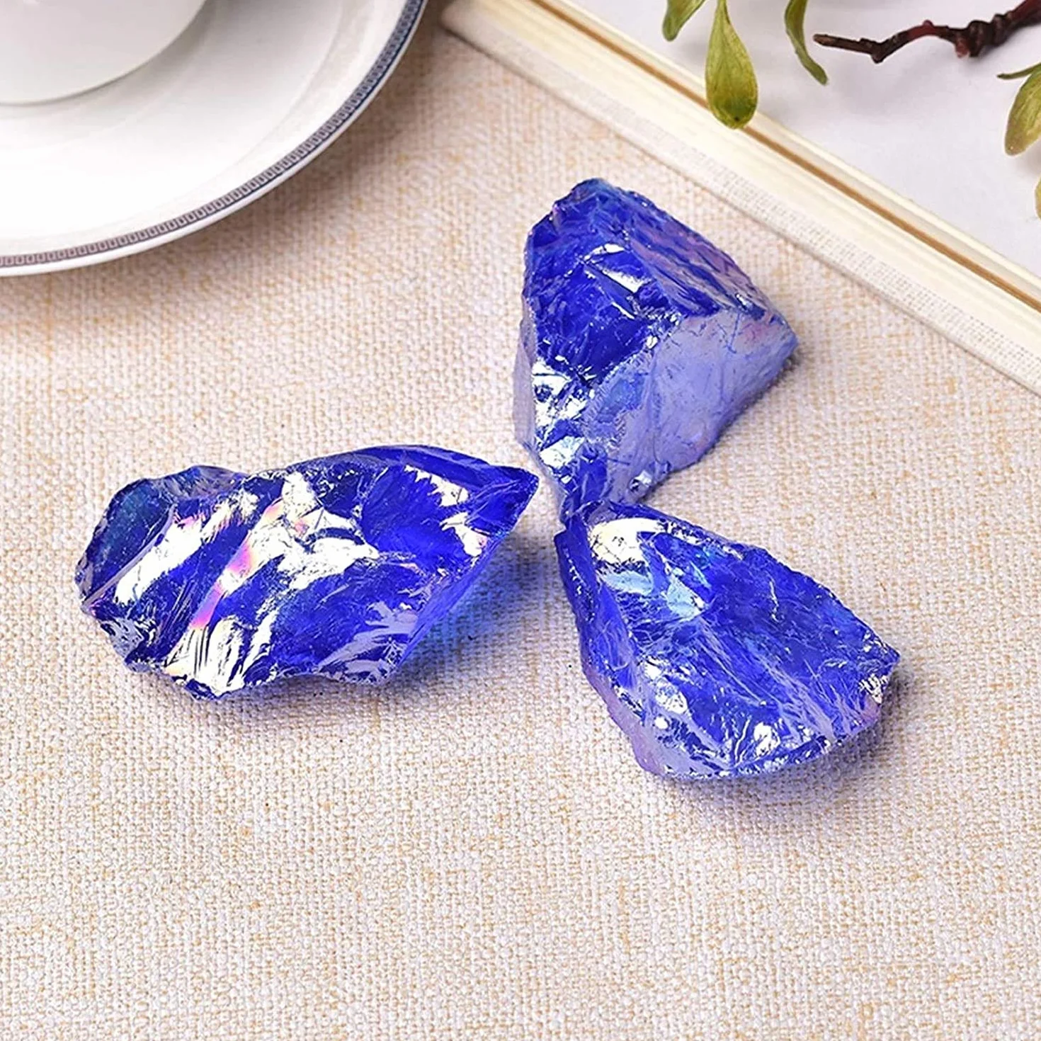 Namvo 2pcs Cristallo Naturale Pietra Grezza placca al Quarzo esemplari Minerale Grezzo Minerale Pietra preziosa Serbatoio di Pesce Decorazione energia Regalo Fai da Te