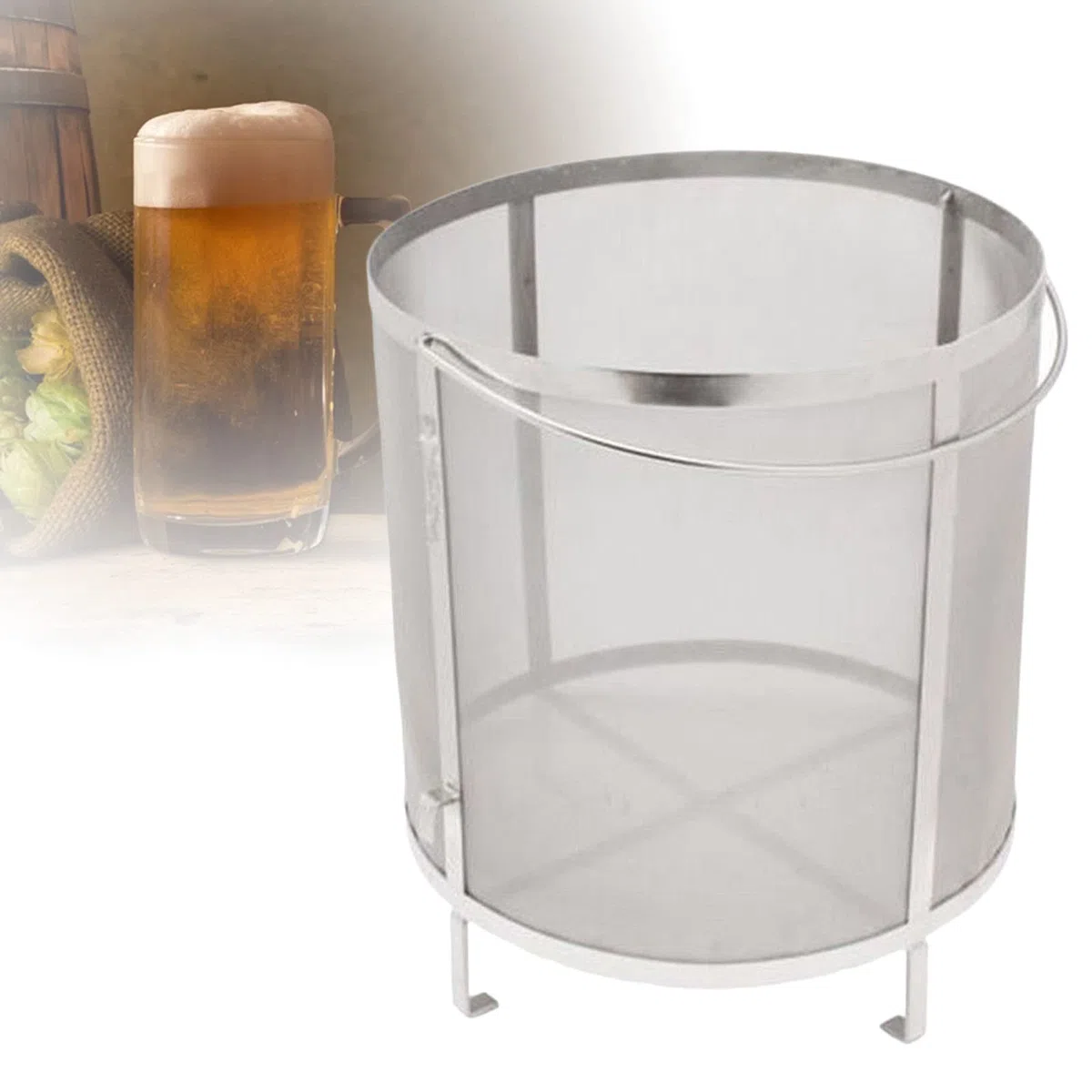 Birra Birra Secca Luppolo Filtro Colino Birra Birra Casa Filtro Cestello Filtro per Gelatina Marmellate Barile di Birra Birra tè Bollitore, 350x350mm