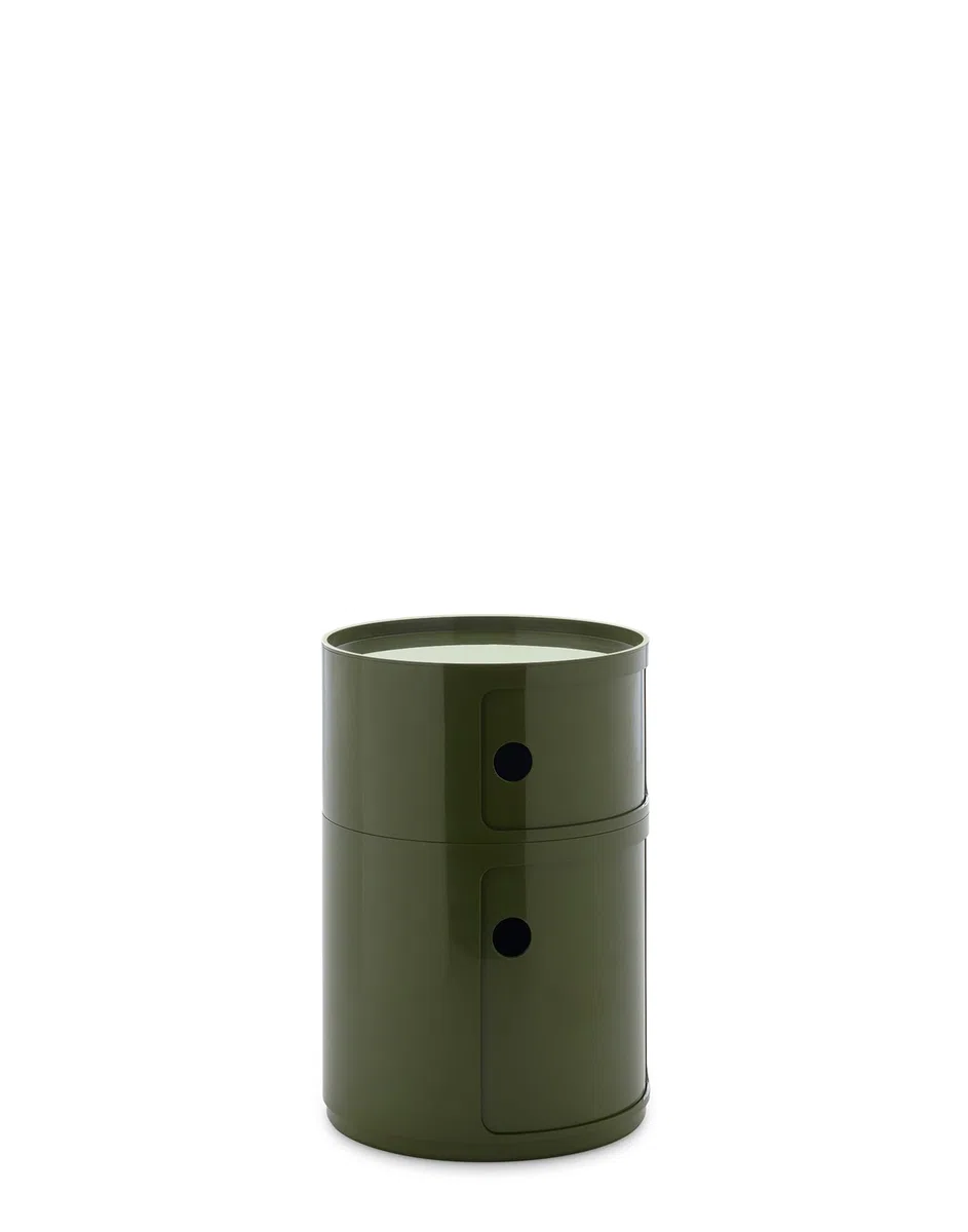 Kartell Componibili Big, Mobile Contenitore 2 Elementi, Diametro 42 cm, Verde