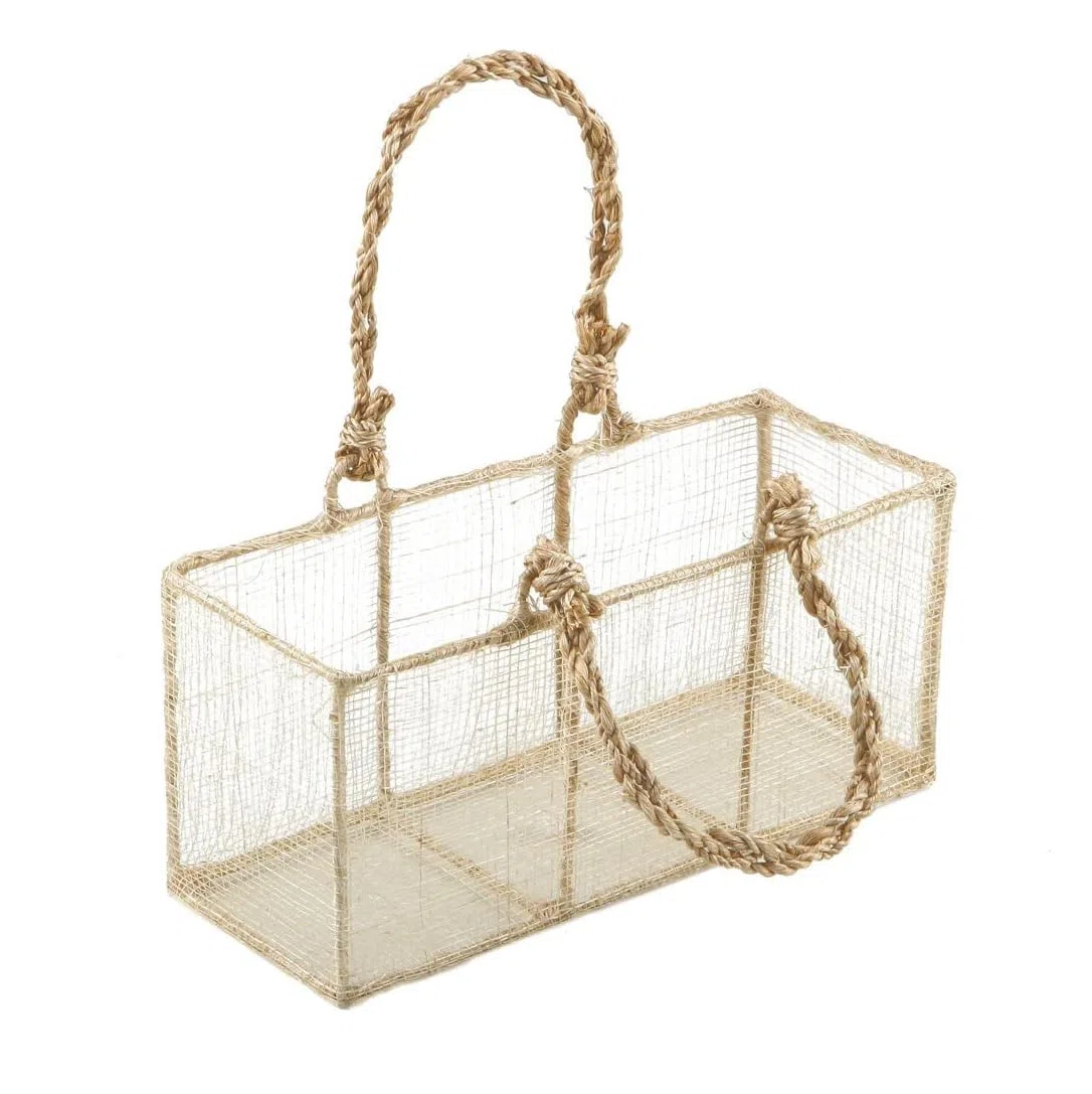 Mopec A200-Cestino in Rafia Naturale, 20 x 7,5 x 9 cm, Confezione da 1 Pezzo