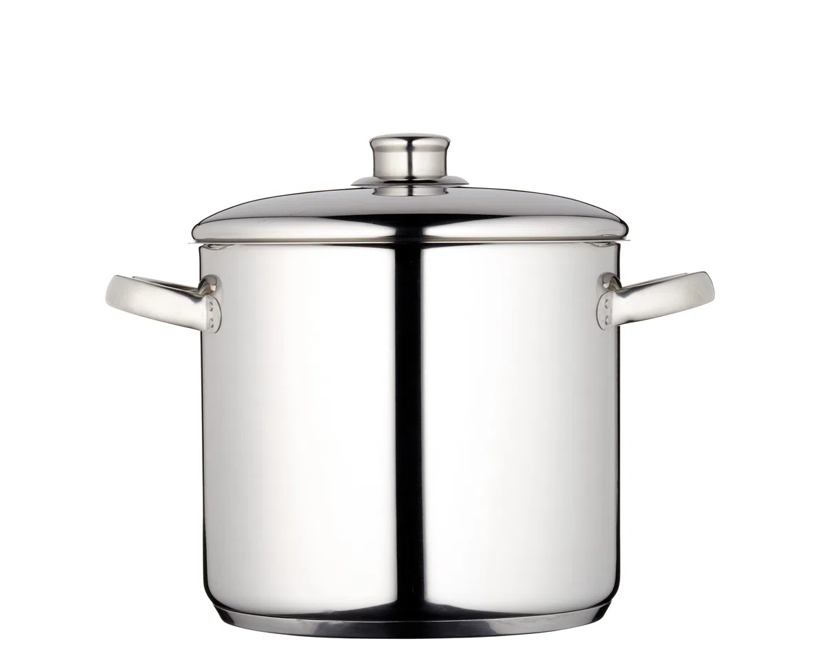 MasterClass Pentolone 7 L con Coperchio in Acciaio Inox Adatto a Induzione, Pentola Pasta, per Bollire Pomodori