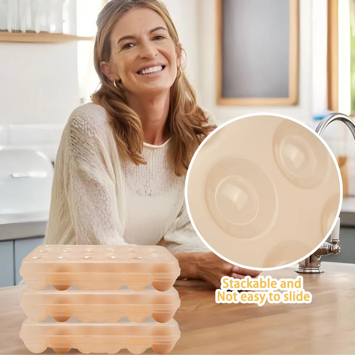 18 Griglia Porta Uova da Frigo, Portauova Frigorifero Plastica Trasparente Contenitore Uova per Cucina di Casa, Frigorifero,Feste, Campeggio, Picnic, Escursionismo, Viaggi