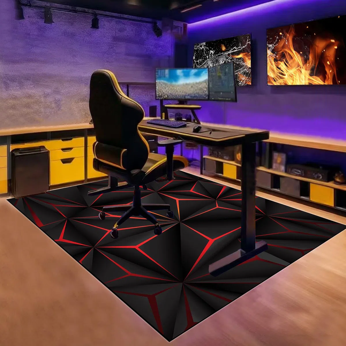 Tappeto per Sedia Gaming Tappeto Ufficio Salvapavimento Antiscivolo Tappeto per Sedia con Ruote Tappetino per Pavimenti Duri 80 x 120 cm Tappetino per Sedia da Gaming per Parquet e Pavimenti Duri