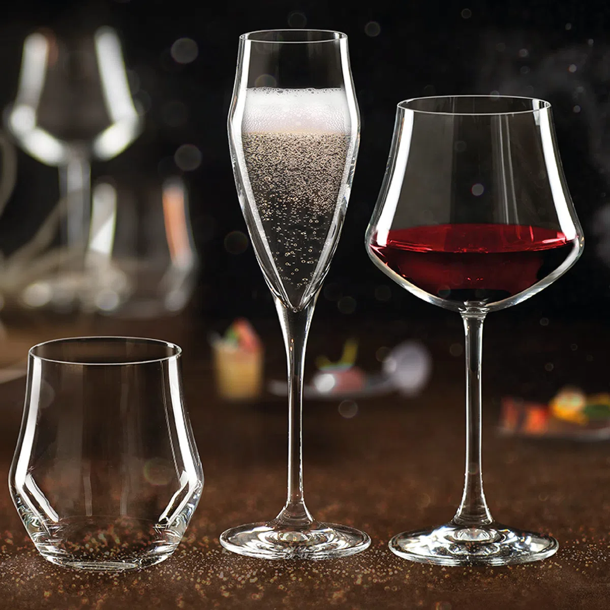 RCR Cristalleria Italiana S.p.a. Linea Ego | Calici da Acqua e Vino in Vetro Bicchieri Moderni Set 6 Biccheri di Cristallo da 50 Cl