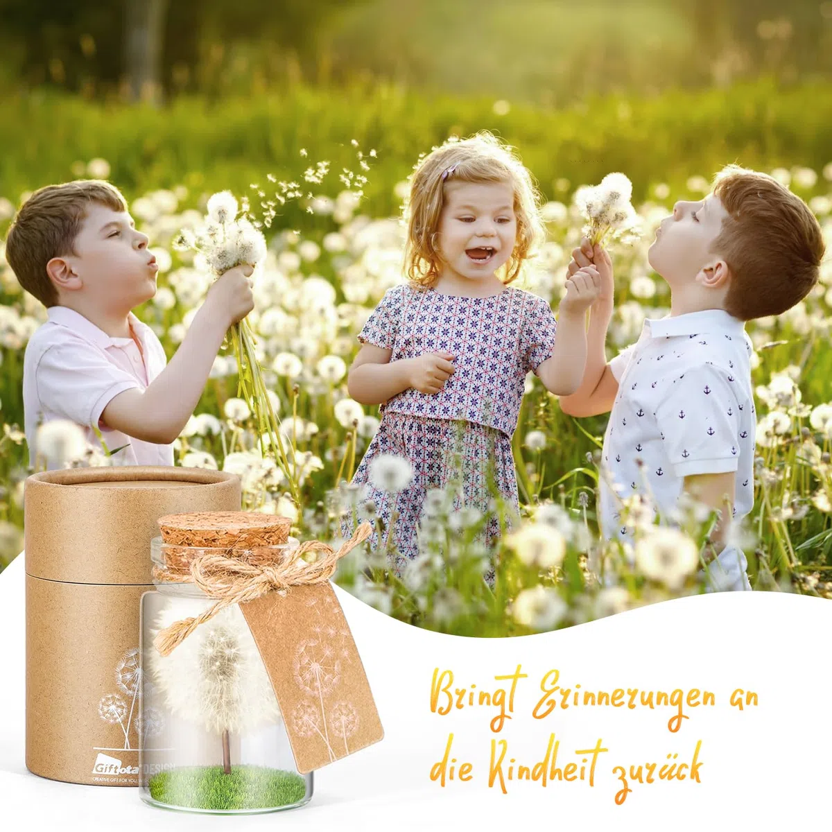 Giftota Farina Desiderata, Vera Leone in Vetro con Confezione Regalo, Fatta a Mano, Regalo per Compleanno, Matrimonio, Festa della Mamma