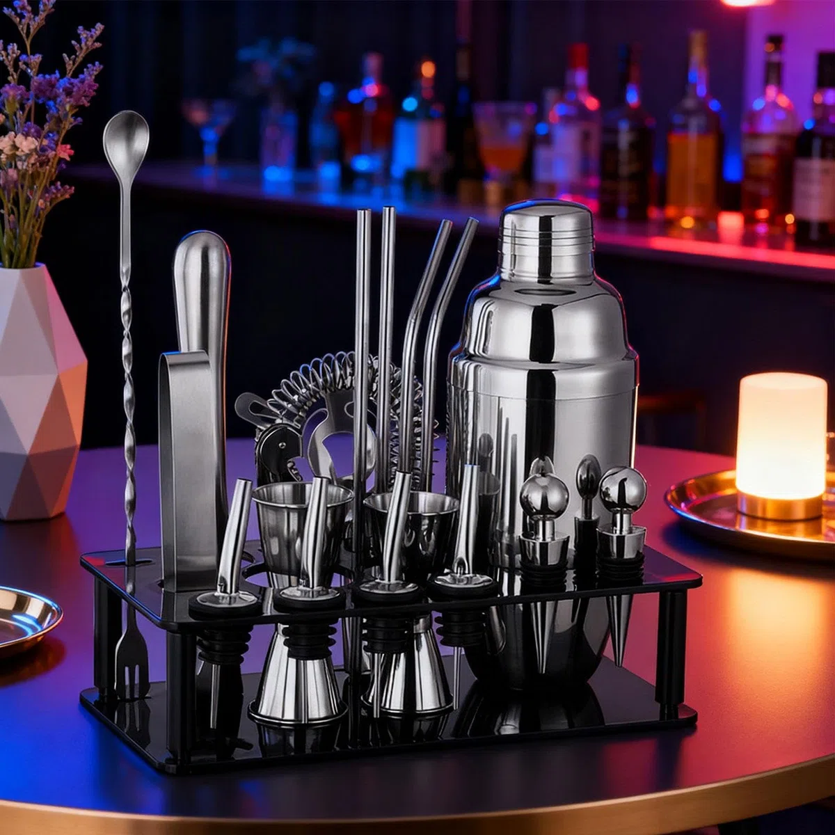 Yajuyi Porta Utensili Da Cocktail, Porta Kit Da Cocktail, Porta Shaker per Cocktail, Set Shaker per Cocktail, Porta Bar, M