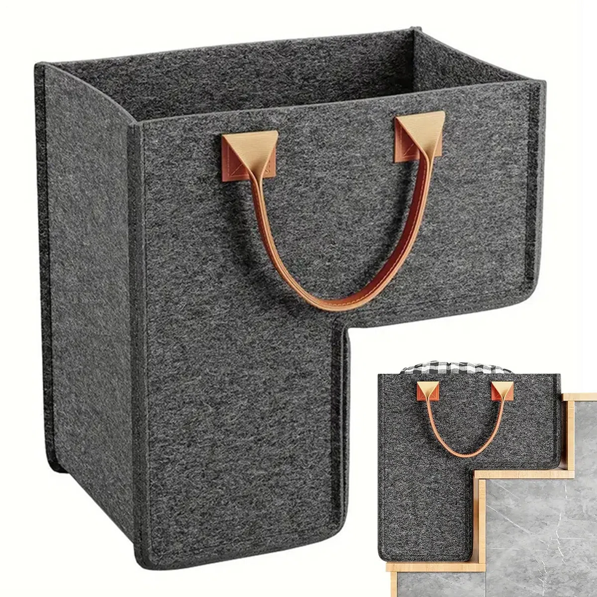 Cesto portaoggetti per scale, versatile, portatile, multifunzionale, , a forma di L, organizer per casa, comodo trasporto, spazi ristretti, per organizzare scarpe e lavanderia, facile da