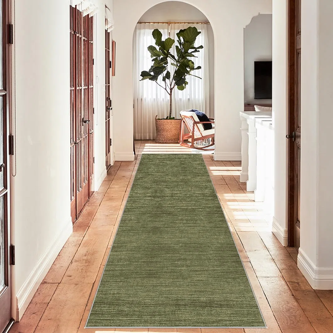 Tappeto Passatoia per Corridoio Moderno Tappeto per Cucina Antiscivolo Tappeto Ingresso Corridoio Lavabile 80 x 180 cm Tappeti Cucina Tappeto Runner per Cucina, Bagno, Soggiorno, Verde