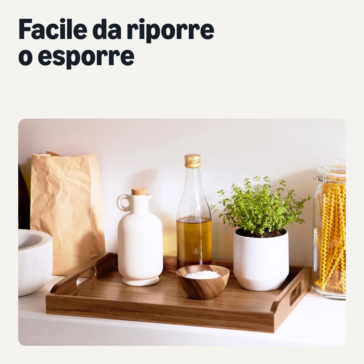 Amazon Basics Vassoio da Portata, in Legno di Acacia, 43cm x 30,5cm