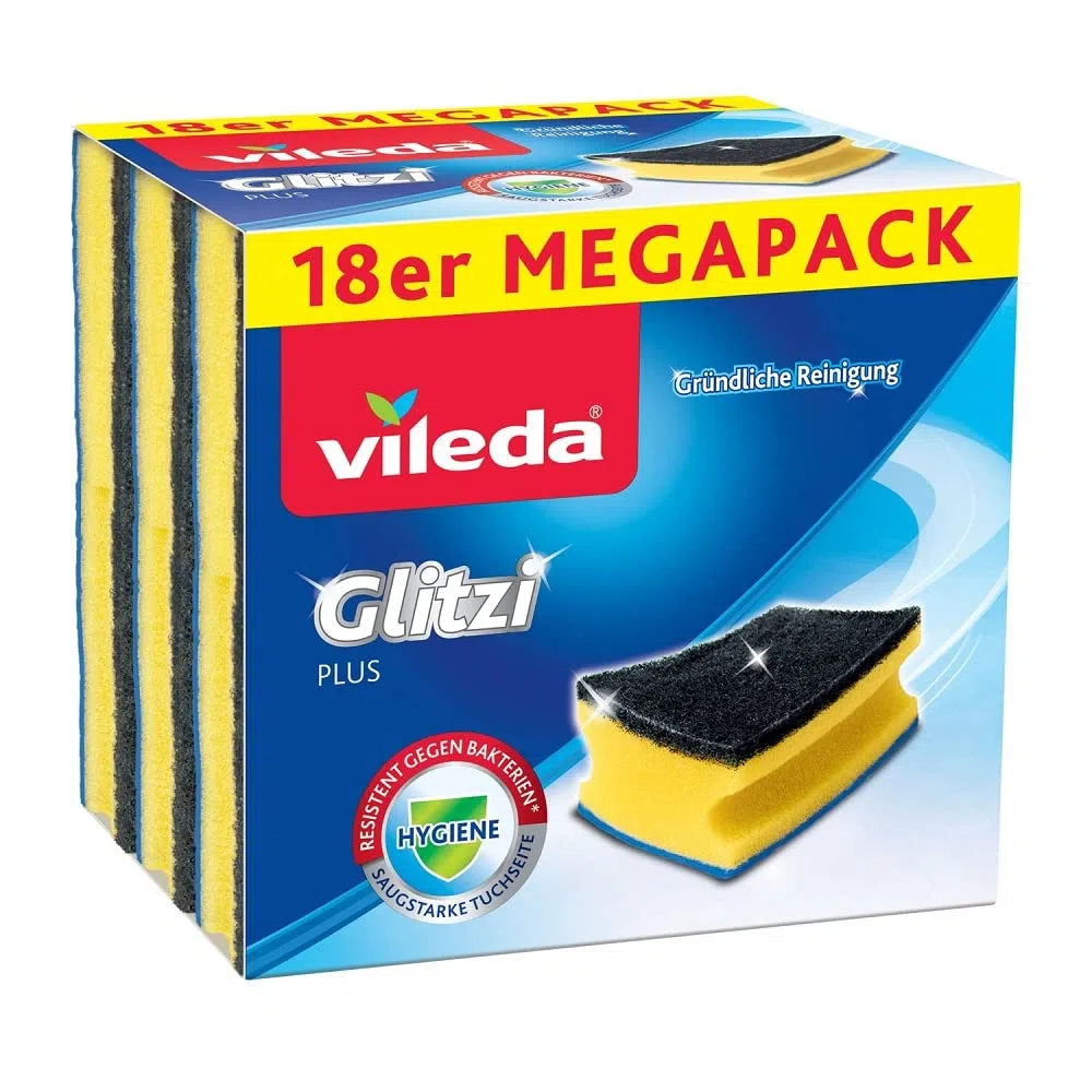 Vileda Glitter Plus Pulitore per topi con effetto anti-batterico, assorbente (18 pezzi)