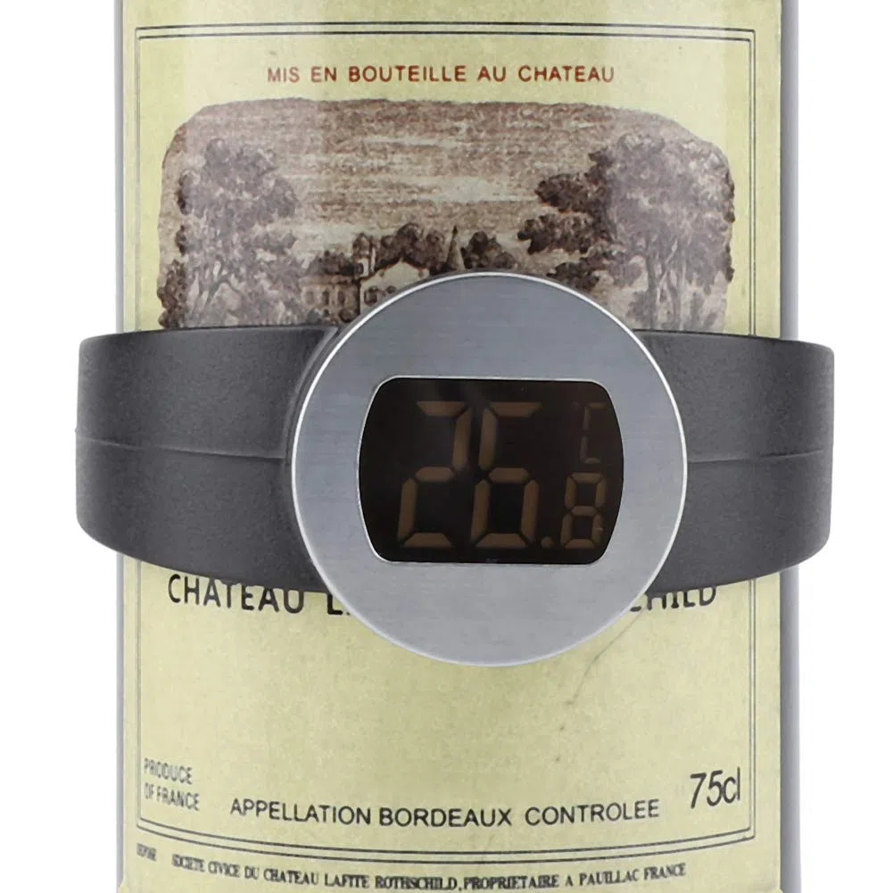 Termometro per bottiglia di vino, termometro per bottiglia di vino con bracciale a lettura istantanea con ampio display LCD