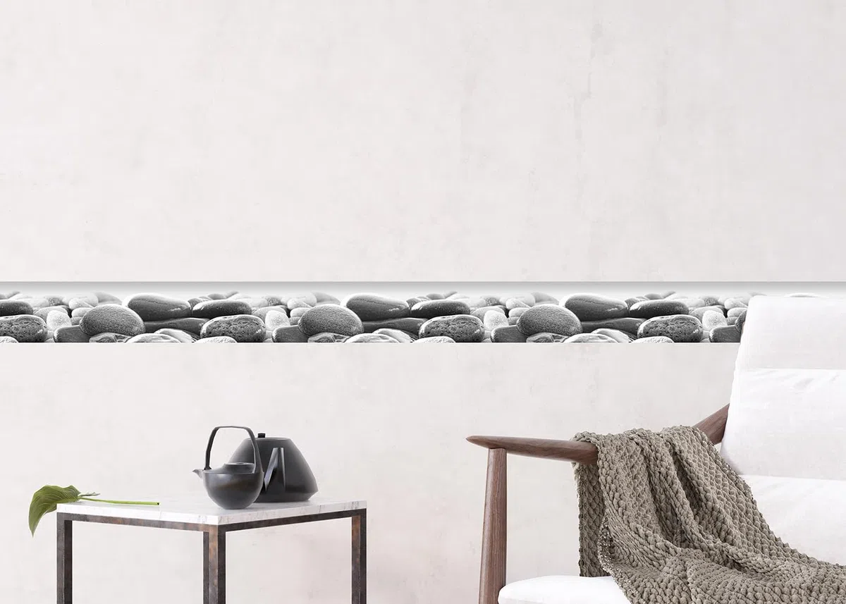 Ag Design - Wall Border - Autoadesivo - Pietre Spiaggia - Adesivo - 0,10 x 5 m - WB 8215