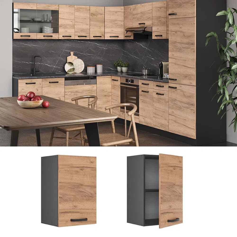 Vicco Pensile da cucina R-Line, Rovere dorato, 40 cm, per la libera combinazione all'interno di sistemi cucina modulari