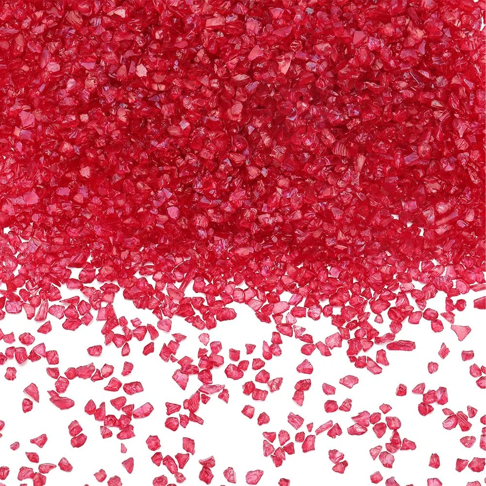 SUNNYCLUE 1 scatola 200g Vetro Frantumato Sfuso Frammenti di Vetro Rotto Piccoli Fiocchi Grossi Paillettes Pezzi di Specchio di Cristallo Rosso Irregolare per Unghie Artistiche Artigianato In Resina R
