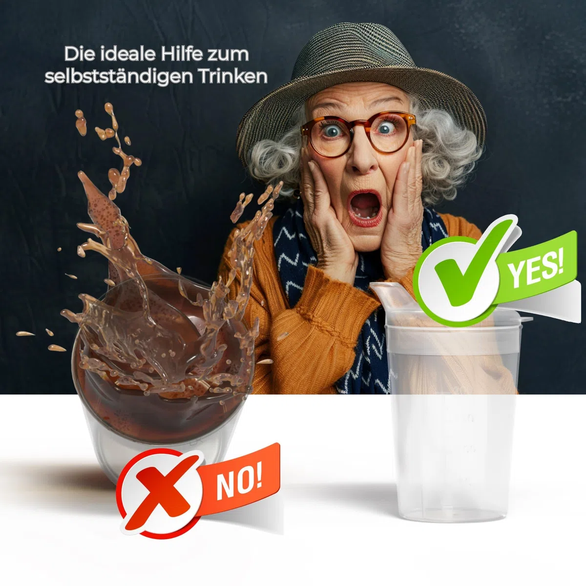 Confezione da 3 bicchieri per adulti da 250 ml, con due coperchi (apertura grande e piccola) per set, colore a scelta (trasparente)