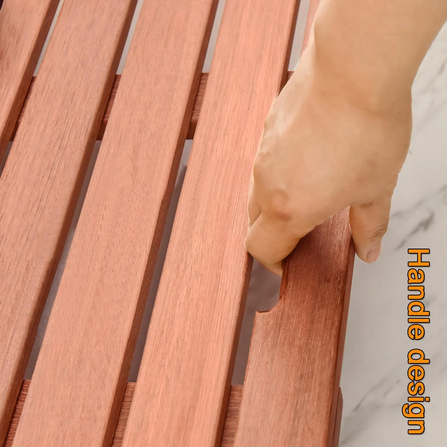 Tappetino da bagno in legno, impermeabile, antiscivolo, design in bambù, per spa e sauna, tappetino rettangolare per bagno e doccia
