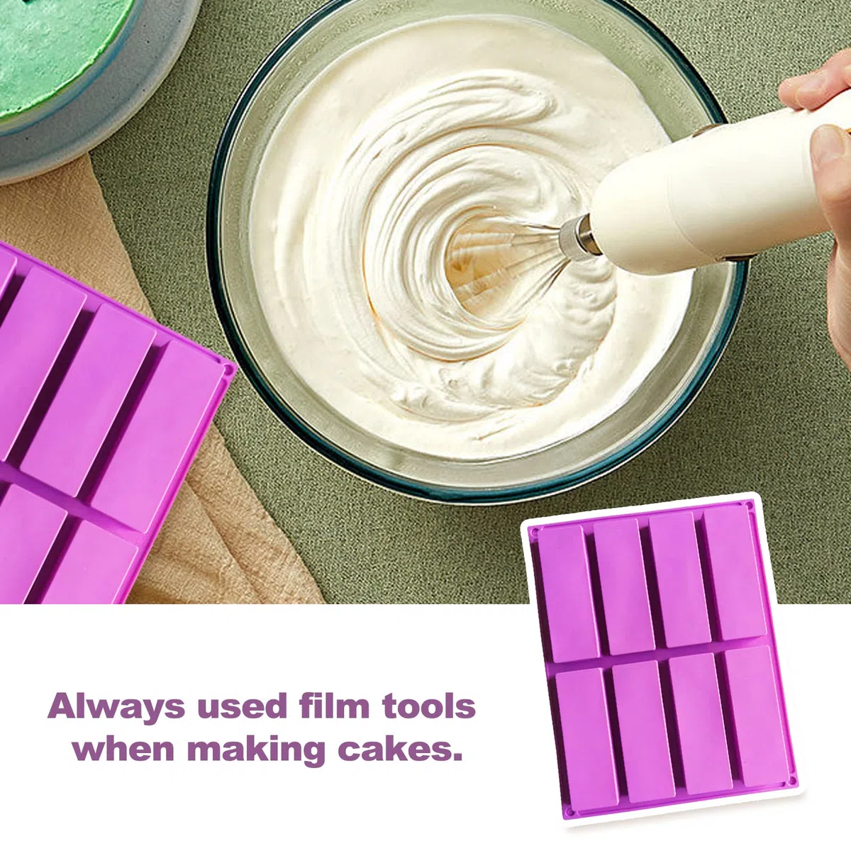 Stampo Silicone Rettangolare, Stampo per Torrone, Stampo in Silicone per Cereali, 4 Pezzi Grandi Barrette Energetiche per Cubetti di Ghiaccio, Biscotti, Tortini, Cioccolato, Dolci
