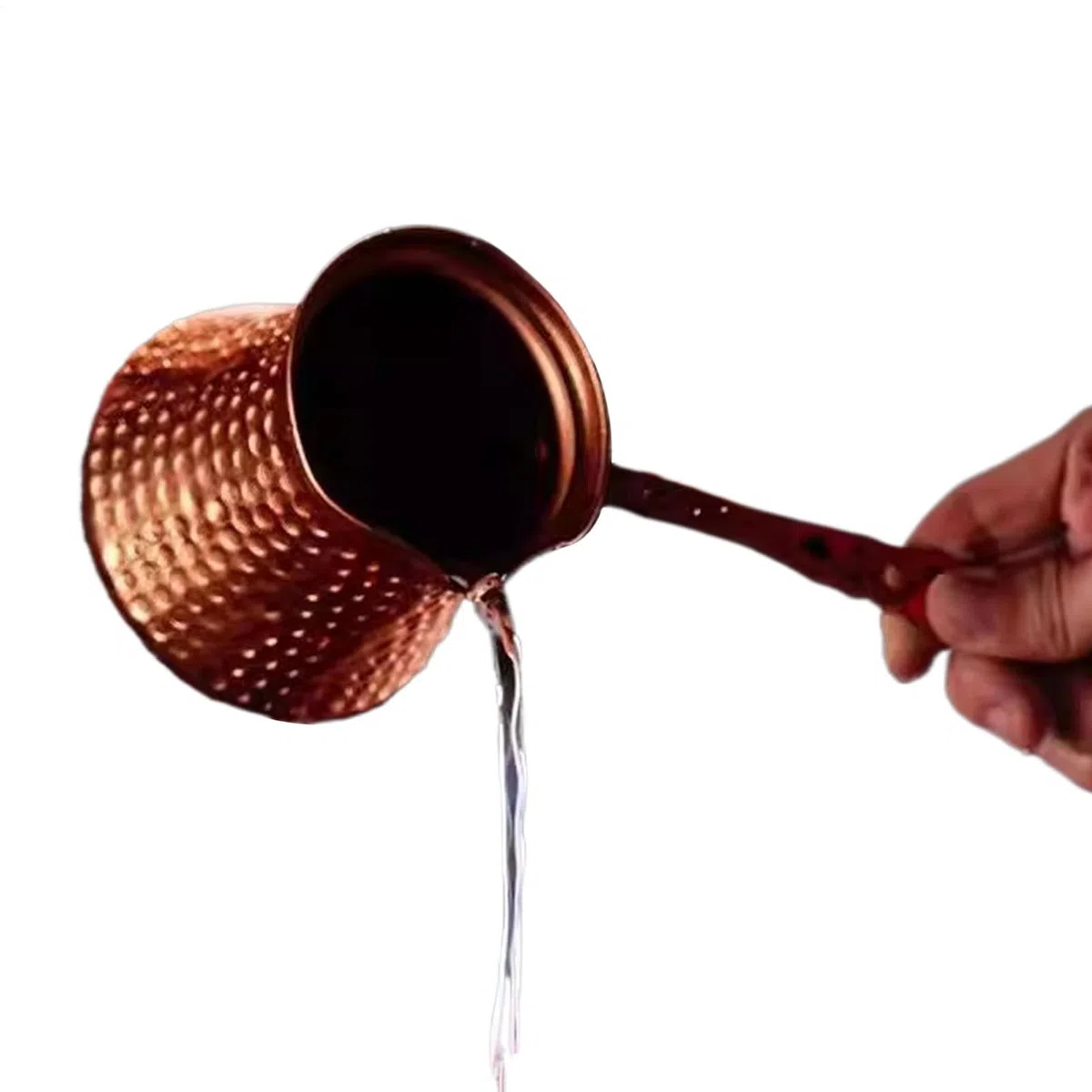 Caffettiera turca vintage in rame con bocca larga per pentola araba