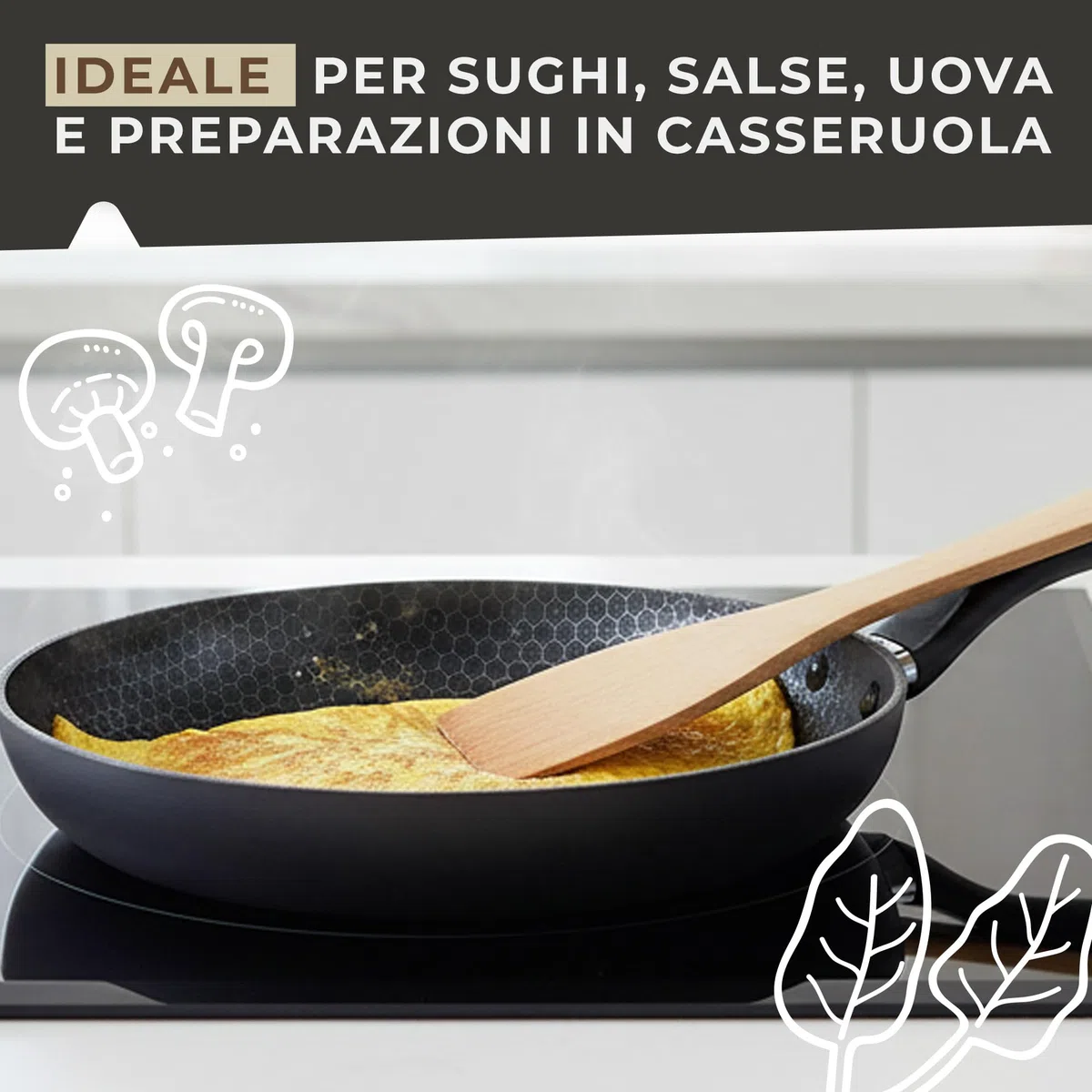 Fackelmann Set di 4 Utensili da Cucina in Legno Certificato FSC, Spatole e Cucchiai, 20 cm, 25 cm, 30 cm, Marrone
