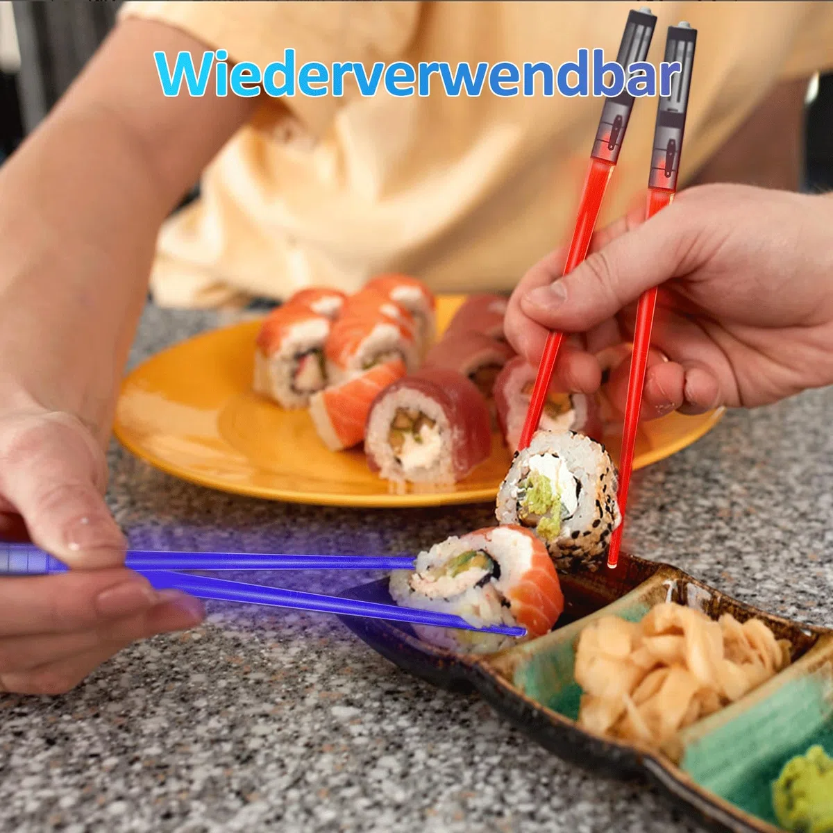 Light Up Bacchette Lightsaber Bacchetta Cinese con 9 modalità di colore, SOARFLY Lightsaber Bacchetta riutilizzabile senza BPA Illuminating Chopsticksper cucina cena party sushi 2 paia