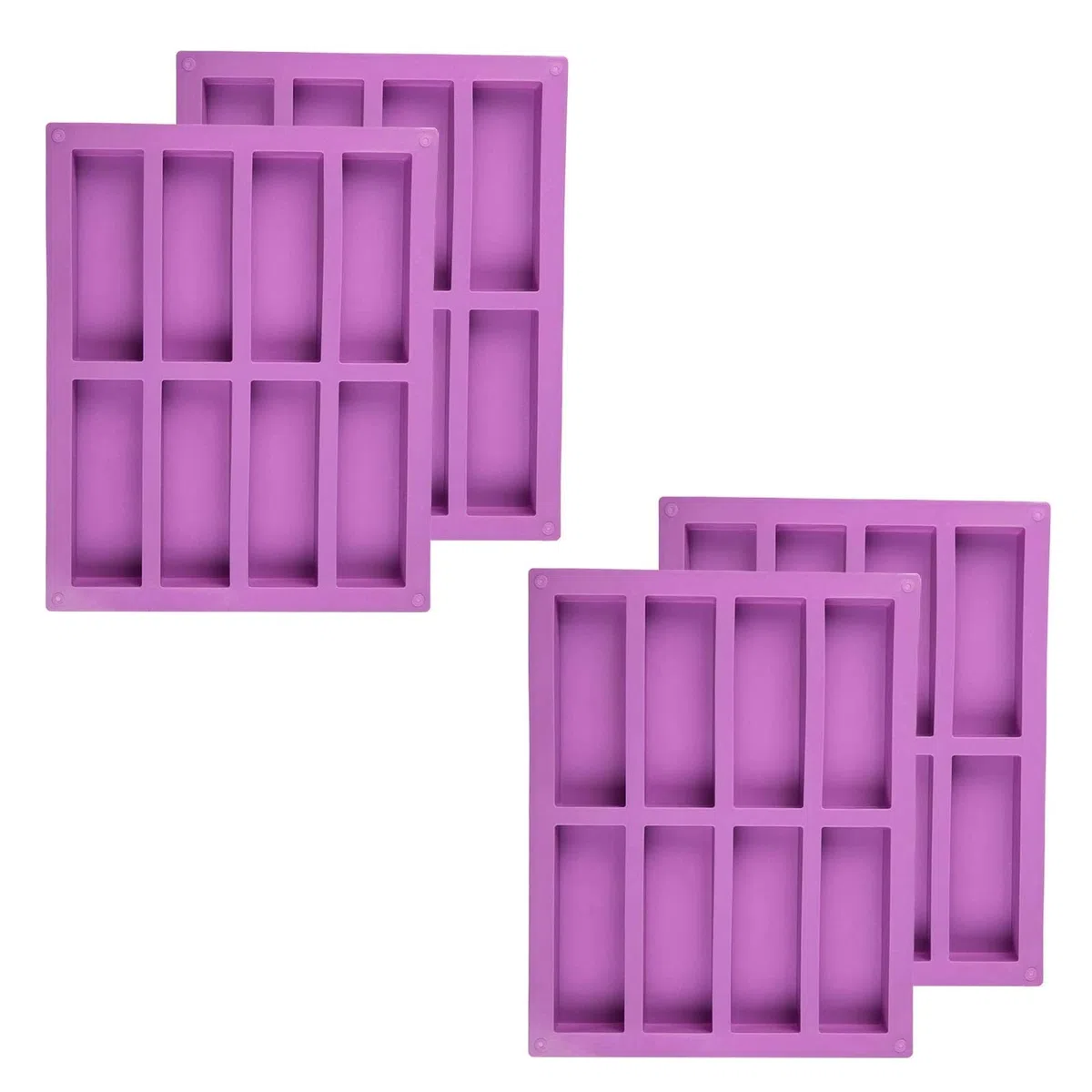 Stampo Silicone Rettangolare, Stampo per Torrone, Stampo in Silicone per Cereali, 4 Pezzi Grandi Barrette Energetiche per Cubetti di Ghiaccio, Biscotti, Tortini, Cioccolato, Dolci