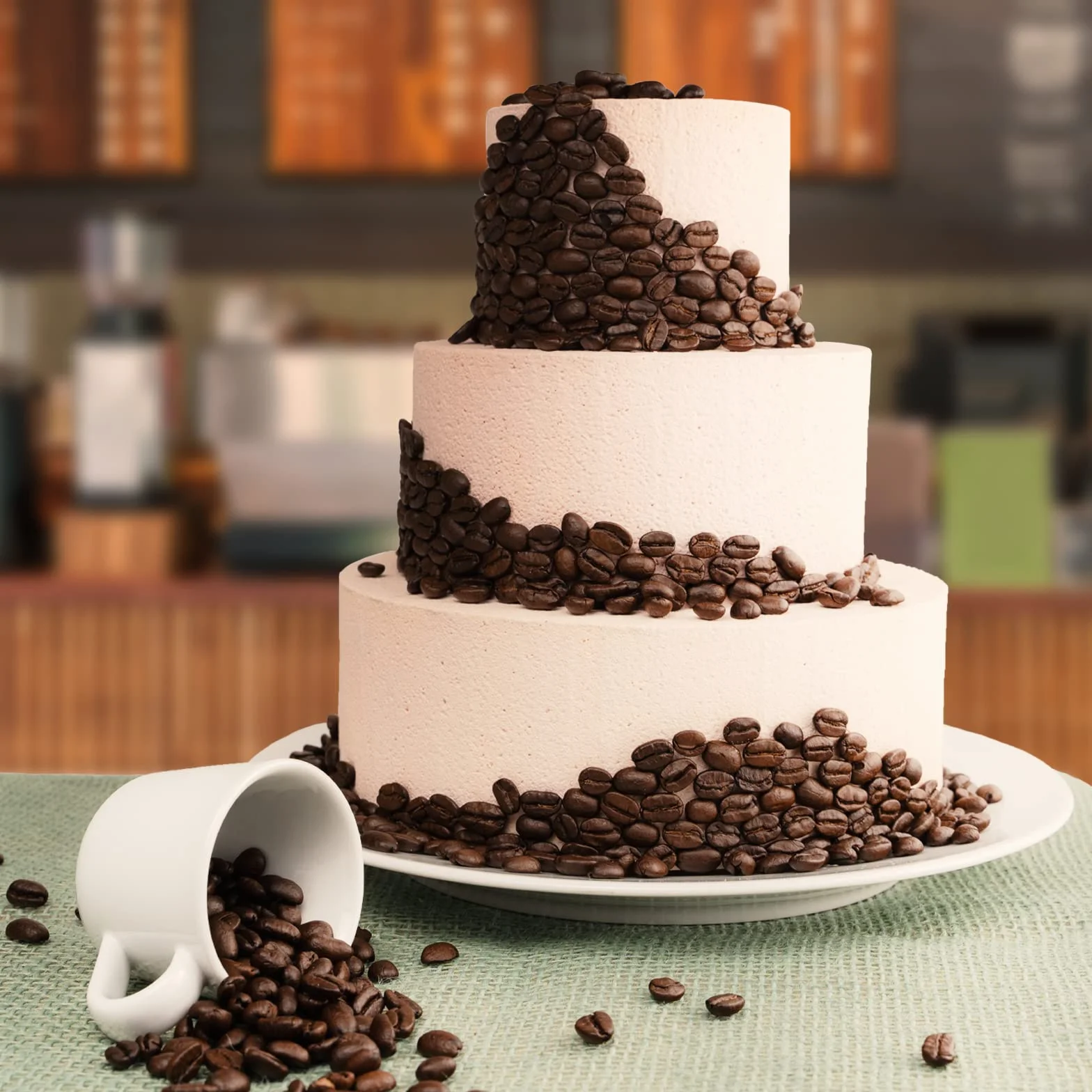 MCE-Commerce Set di torte in polistirolo, 3 piani, altezza 7 cm, 10 cm, 15 cm, 20 cm, EPS, bianco, 10cm 15cm 20cm