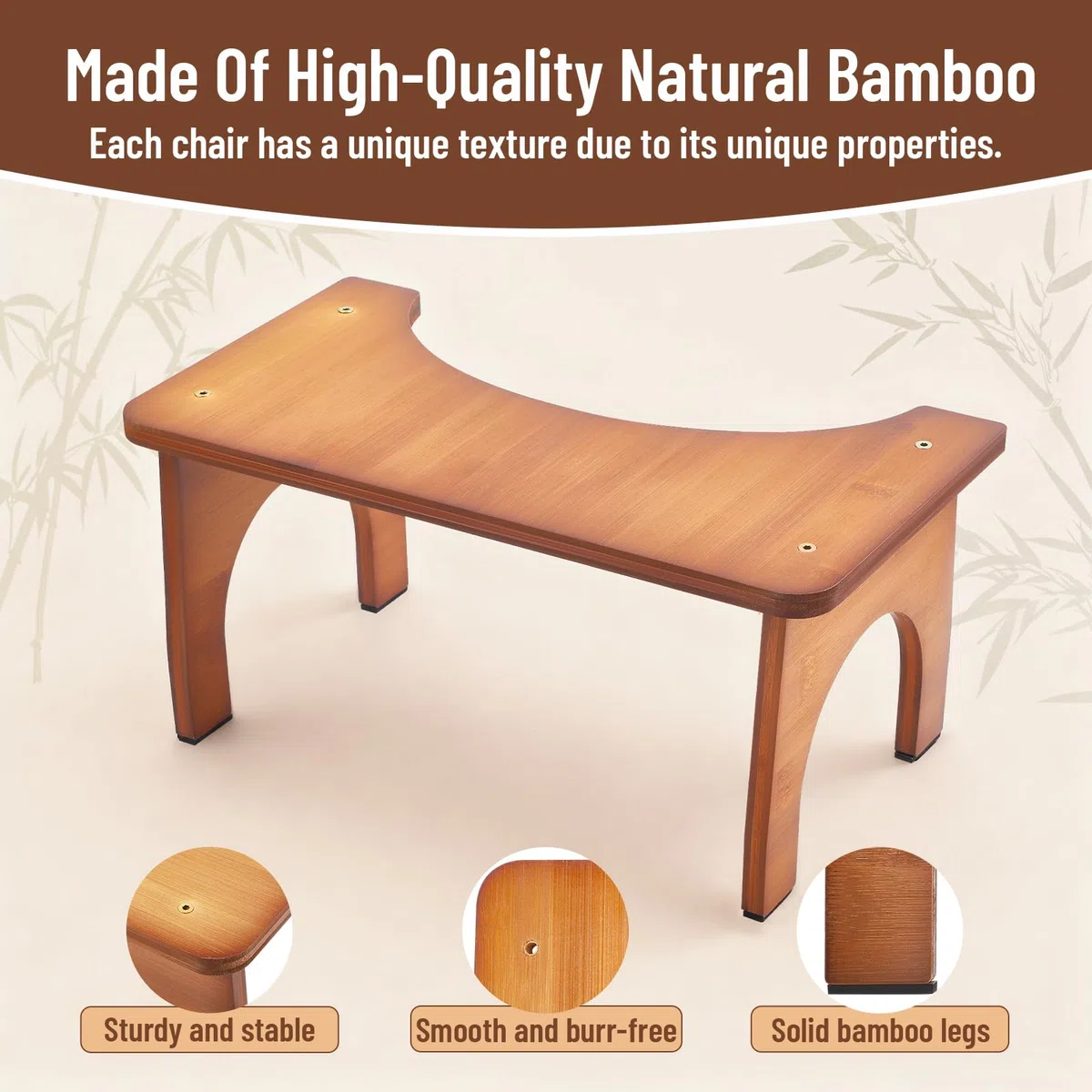 Sgabello WC in Legna, Sgabello WC Ergonomico per Adulti, Sgabello Da Bagno Pieghevole per Stitichezza E Gonfiore, Sgabello Salvaspazio per WC E Bagno