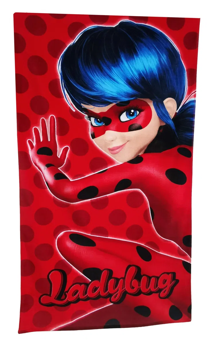 Miraculous Ladybug - Telo da bagno, telo doccia, colore: rosso, supereroe, 70 x 140 cm, 100% cotone