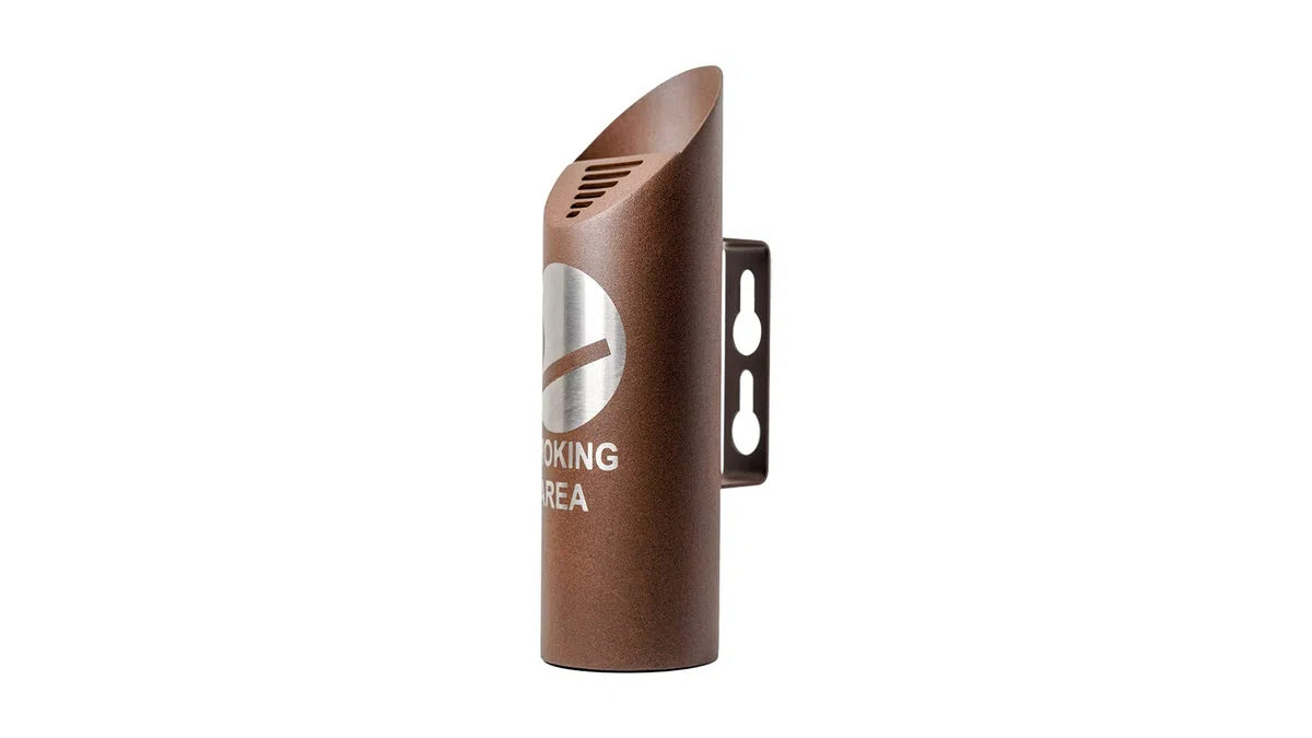 INOXLM Posacenere Portacenere in Acciaio Inox da Esterno Made in Italy da Parete a Muro per abbellimento per Pub Bar Pizzeria Ristorante portasigarette SLIM CORTEN