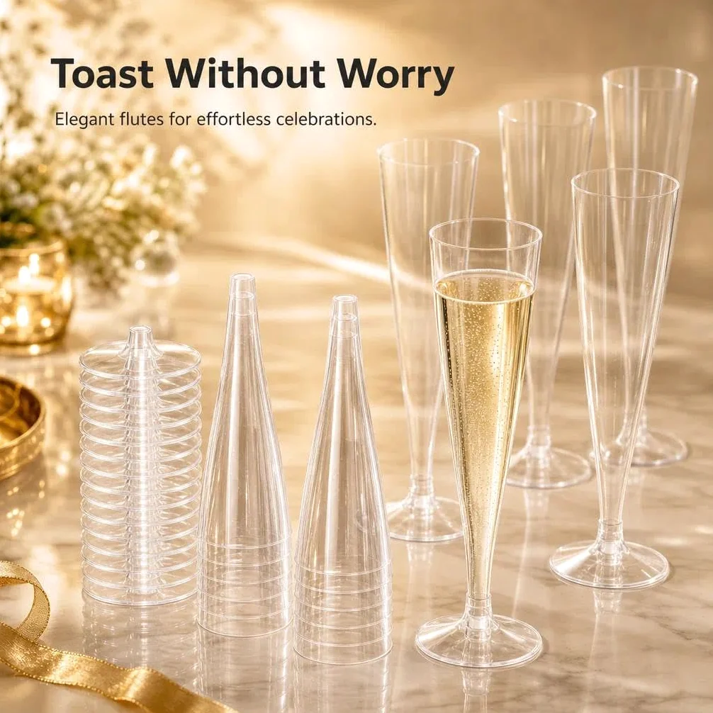 Calici da champagne,bicchieri da champagne 150ml,bicchieri da champagne trasparenti,riutilizzabili,flute da champagne,bicchieri da champagne,per matrimoni,compleanni e feste (trasparente)