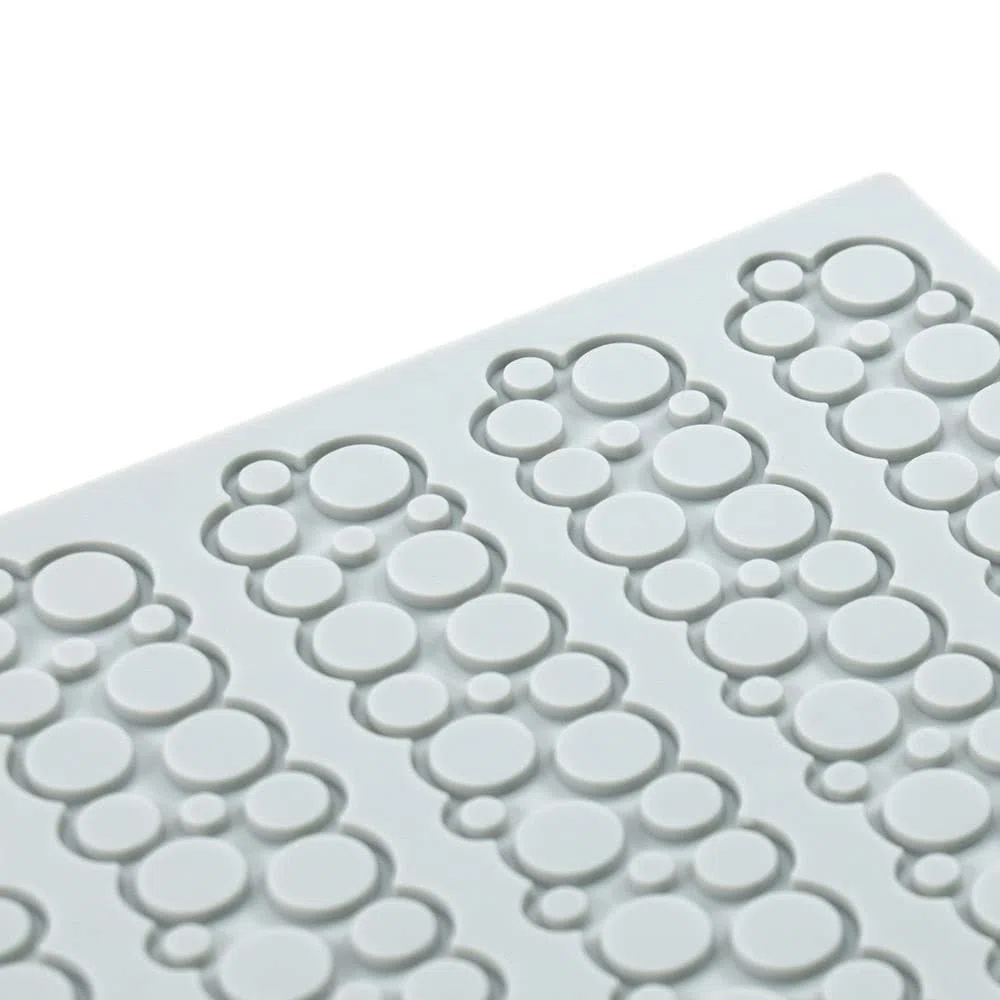Tappetino in pizzo fondente in silicone, stampo per impressione artigianale di zucchero, decorazione per cucina molecolare di torte commestibili, 5 fori lunga Bolla