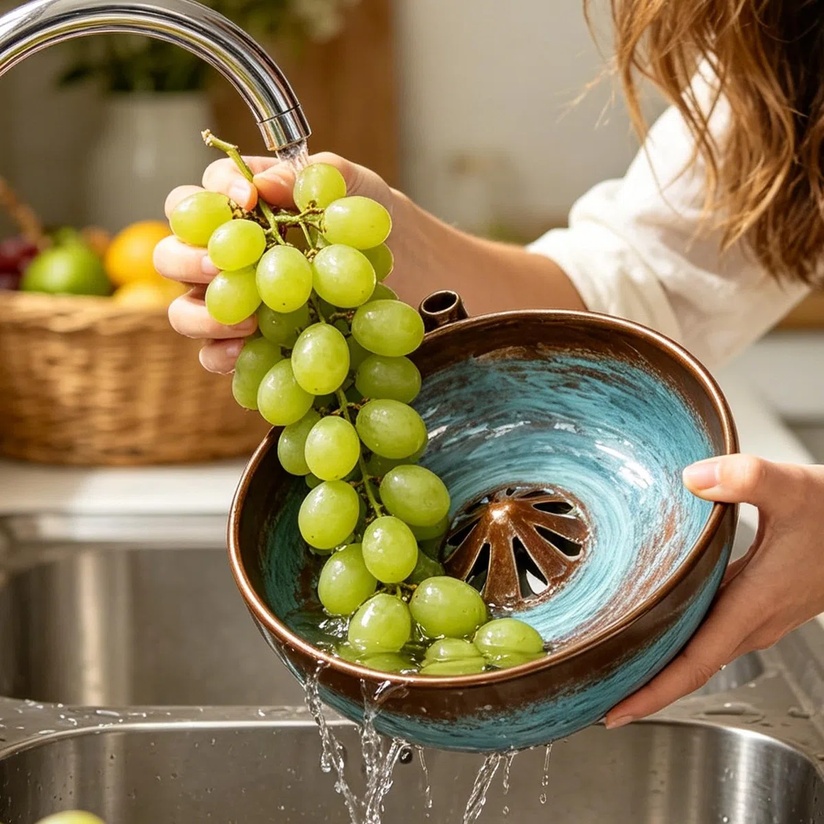 Generico Lavabacche | Lavaggio Verdure Autovorticante Stampato 3D,Scolapasta A Per Frutta | per Genitori Ufficio Appartamento Feste Picnic Cucina Quotidiana Ristorante Camper
