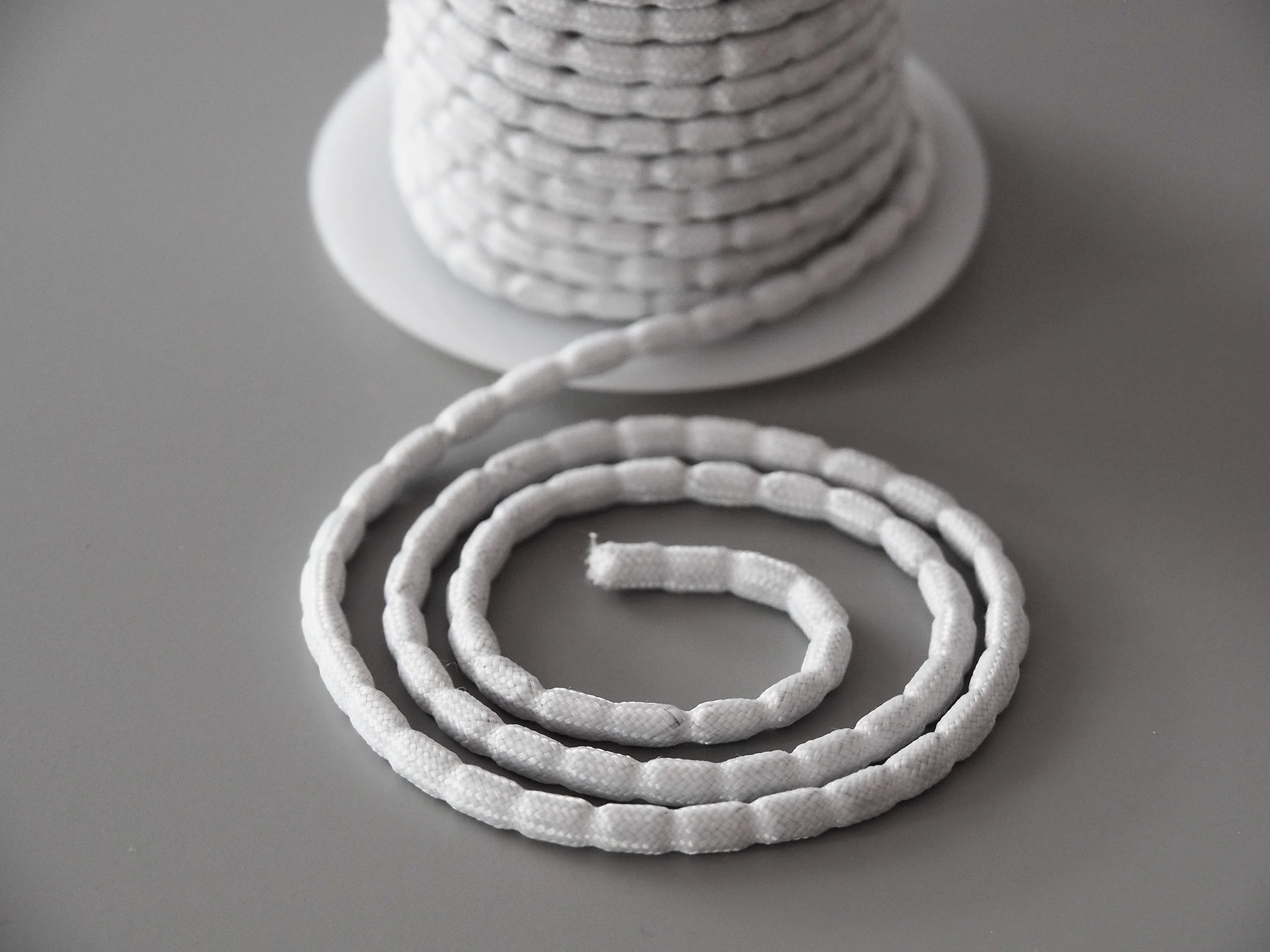 dekondo Cordoncino al piombo per tende e tende, tessuto bianco, diverse lunghezze, diversi pesi (50 g/m, 10)