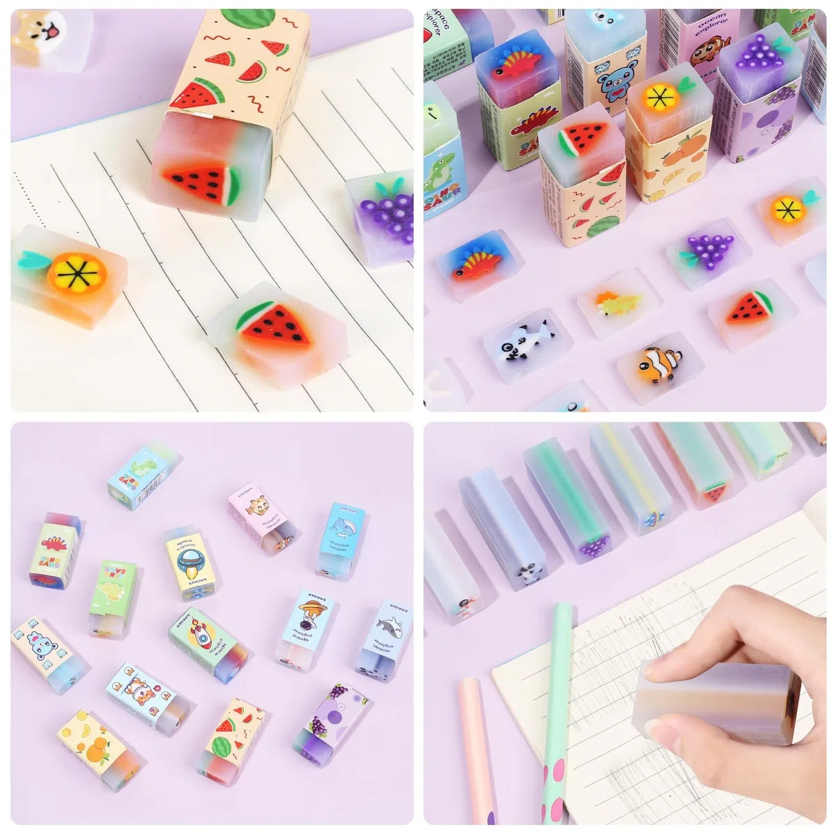 Gudotra 60 pezzi Gadget Compleanno Bambini 30 Matite Bambini con 30 Gomme Cancellare Regalini Fine Festa Compleanno Matite Divertente